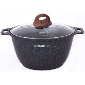 Кастрюля 2л Kukmara кгг22а Granit Ultra синий алюминий, антипригарное покрытие, крышка стекло