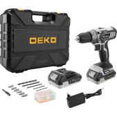 Дрель-шуруповерт аккумуляторная Deko 063-4050 DKCD20 Black Edition Set 3, + набор 63 инструмента