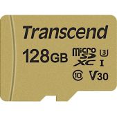 Карта памяти MicroSDXC 128Gb Transcend TS128GUSD500S Ultimate UHS-I U3, V30, SD адаптер, MLC
