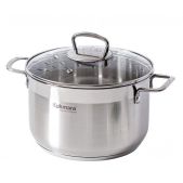 Кастрюля 4.5л Kukmara ORN-CA4522G Orion 4.5 л, нержавеющая сталь 18/10, комбинированная полировка, крышка стекло, для индукционных плит