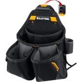 Сумка для инструментов Kraftool 38771 KP-15 поясная с быстросъёмным креплением FastClip, 15 карманов и петель, 350 х 320мм