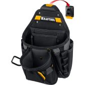 Сумка для инструментов Kraftool 38773 KP-27 поясная с быстросъёмным креплением FastClip, 27 карманов и петли, 350 х 260мм