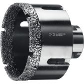 Коронка Зубр 29865-60 АВК Профессионал, d 60мм, М14, 15мм кромка, вакуумная алмазная