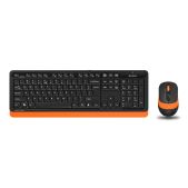 Комплект клавиатура + мышь A4-Tech FG1010 ORANGE Fstyler FG1010 черно-оранжевый USB беспроводная мультимедийная