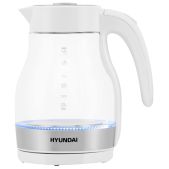 Чайник электрический Hyundai HYK-G3802 1.7л. 2.2кВт серебристо-белый стекло
