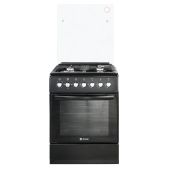 Плита комбинированная De Luxe гэ-003 кр ЧР 606040.00 черная, стекл.крышка, электродуховка