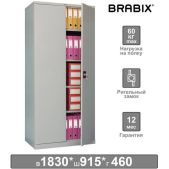 Шкаф металлический офисный Brabix S204BR180202 MK 18/91/46, 1830х915х460мм, 47 кг, 4 полки, разборный, 291136
