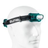 Фонарь Kraftool 56452 KH-10, 500 лм, 5 режимов, аккумуляторный налобный 1000мАч, 3ААА
