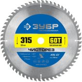 Диск пильный Зубр 36905-315-30-60_z01 Чисторез Профессионал, 315 x 30мм, 60Т, по дереву