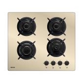 Варочная газовая панель Broox GR0460G00 кремовая, решетка чугунная двухсекционная Ts