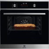 Духовой электрический шкаф Electrolux COF6P76BX с конвекцией, объем 65 л, утапливаемые переключатели, 9 режимов, автопрограммы, очистка пиролитическая, 3 стекла в дверце, направляющие проволочные + телескопические 1 уровень