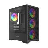 Корпус mATX Без БП Powercase CMMB315-A4 Mistral Micro B315, Tempered Glass, 4x 120мм ARGB PWM Fan, чёрный