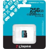 Карта памяти MicroSDXC 256Gb Kingston SDCG4/256Gb Canvas Go! Plus A2 + adapter