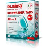 Таблетки для посудомоечных машин Лайма 607609 Premium QUALITY All in 1, растворимая оболочка 100шт
