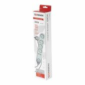 Сетевой фильтр 1.5м графит Sonnen 513493 DX04, 4 розетки, 2 USB-порта, с заземлением, 10 А
