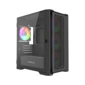 Корпус mATX без БП Powercase CAMBFB-A4-LE ByteFlow Micro Black LE, Tempered Glass, 4х 120мм ARGB PWM fans, чёрный