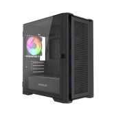 Корпус mATX без БП Powercase CAMCXB-A4-LE Alisio Micro X4B V2 LE, Tempered Glass, 4х 120мм ARGB PWM fans, чёрный