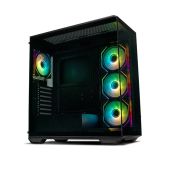 Корпус ATX без БП Xastra Q600-4FM12A-C10 Q600 4ARGB-C10 Black Aquarium Screewless 3x120мм ARGB PWM FM fans/Argb+PWM HUB 10port