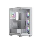 Корпус ATX без БП Xastra Q600-4FM12A-C10-WH Q600 4ARGB-C10-WH White Aquarium Screewless 3x120мм ARGB PWM FM fans/Argb+PWM HUB 10port