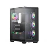 Корпус ATX без БП Xastra Q600-6FM12A-C10 Q600 6ARGB-C10 Black Aquarium Screewless 6x120мм ARGB PWM FM fans/Argb+PWM HUB 10port