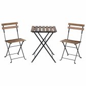 Комплект складной мебели Nostress 680060 Woodstock FS-003A стол и 2 стула металл черный, акация