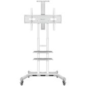 Мобильная стойка Onkron TS1881 White 50-86 от 300х100 до 800х500, макс нагр 105.9кг, 2 полки, высота 1350-1650мм, белая
