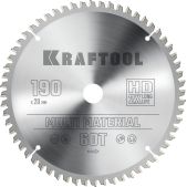 Kraftool 36953-190-20 Multi Material, 190 х 20мм, 60Т, пильный диск по алюминийинию