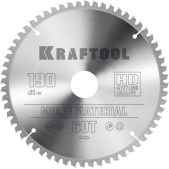 Kraftool 36953-190-30 Multi Material, 190 х 30мм, 60Т, пильный диск по алюминийинию