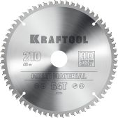 Kraftool 36953-210-30 Multi Material, 210 х 30мм, 64Т, пильный диск по алюминийинию