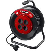 Mirax 55052-30 ПВС, 2 х 0.75мм2, 30 м, 1300 Вт, удлинитель на катушке
