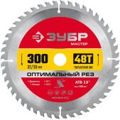 Диск пильный Зубр 36912-300-32-48_z01 Оптимальный рез, 300 x 32/30мм, 48Т по дереву