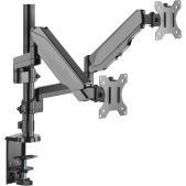 Кронштейн для 2-х мониторов Onkron G140 Black 13-32 макс. 100x100, струбцина, наклон -45?+90? поворот 180?, перемещение по вертикали 0-600мм, кабель-канал, пружина, макс нагрузка 2х8кг