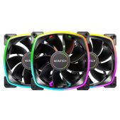 Комплект вентиляторов Montech RX120B3P PWM Reverse Black 120мм, 4pin PWM, 3pin ARGB, 800-1600RPM, 59.0CFM, 27.0dBA, Rifle bearing