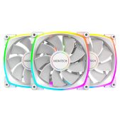 Комплект вентиляторов Montech RX120W3P PWM Reverse White 120мм, 4pin PWM, 3pin ARGB, 800-1600RPM, 59.0CFM, 27.0dBA, Rifle bearing