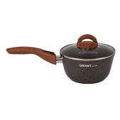 Ковш 1.5л Kukmara кгои0156а Granit Ultra Induction черный 1.5л с носиком со съемной ручкой, со стекл. крышкой, черный, алюминий, антипригарное покрытие, подходит для всех плит, в том числе и для индукционных