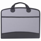 Папка-портфель Brauberg 228685 А4+ 375х305х60мм, 4 отделения, 2 кармана, серая пластиковая
