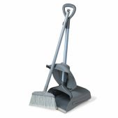 Совок для мусора + щетка Лайма 601508 Professional, закрывающаяся крышка, рукоятки 94 см, серый