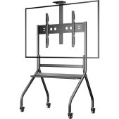 Мобильная стойка Onkron TS2080 Black 50-100 от 200х200 до 1000х600, макс нагр 120кг, регулируемая 1 полка, высота 1234-1685мм, колеса с блокировкой, черный
