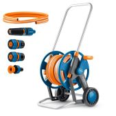 Шланг поливочный 25м Grinda 428461 HCK-25 ProLine 1/2, набор 4 предмета, усиленные колеса, телескопическая ручка, катушка в комплект