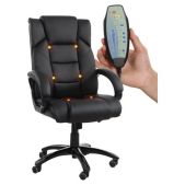 Кресло офисное Brabix 532522 Bliss MS-004, 6 массажных модулей, экокожа, черное