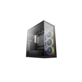 Корпус ATX без БП Deepcool CG580 4F V2 боковое окно панорама, 4x120мм ARGB PWM вентилятора, черный