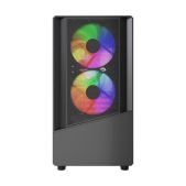 Корпус mATX без БП Powercase CMMA13B-L3 Mistral Micro A15B Tempered Glass, 3x120мм FRGB fan, чёрный