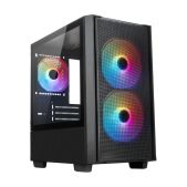 Корпус mATX без БП Xastra A400M-2FC14F-1FC12F A400M 3FRGB Black Mesh Screwless TG+Mesh/2x140mm+1x120мм FC FRGB fans
