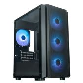 Корпус mATX без БП Xastra A402M-4FC12A-BK-C6 A402M 4ARGB-C6 Black Mesh full-size TG/ 4x120мм ARGB PWM fans/Argb+PWM HUB 6port