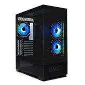 Корпус ATX без БП Xastra Q500-3FM12A-C10 Q500 3ARGB-C10 Black Aquarium Screewless 3x120мм ARGB PWM FM fans/Argb+PWM HUB 10port