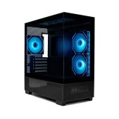 Корпус mATX без БП Xastra Q500M-3FM12A-C10 Q500M 3ARGB-C10 Black Aquarium Screewless 3x120мм ARGB PWM FM fans/Argb+PWM HUB 10port