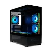 Корпус mATX без БП Xastra Q500M-6FM12A-C10-UC Q500M 6ARGB-C10-UC Black Aquarium Screewless 6x120мм ARGB PWM FM fans/Argb+PWM HUB 10port Type-C