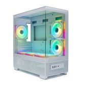 Корпус mATX без БП Xastra Q500M-6FM12A-C10-UC-WH Q500M 6ARGB-C10-UC White Aquarium Screewless 6x120мм ARGB PWM FM fans/Argb+PWM HUB 10port Type-C