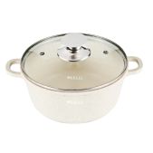 Кастрюля 2.5л Kelli KL-4714-20 бежевый антипригарное гранитное покрытие, для всех типов плит, включая индукцию, стекл. крышка, силиконовые накладки на ручки