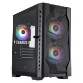 Корпус mATX без БП 1STPlayer D4-M-BK-2F1P-1F1 DK D4-M FRGB Black 2x140mm & 1x120мм FRGB fans